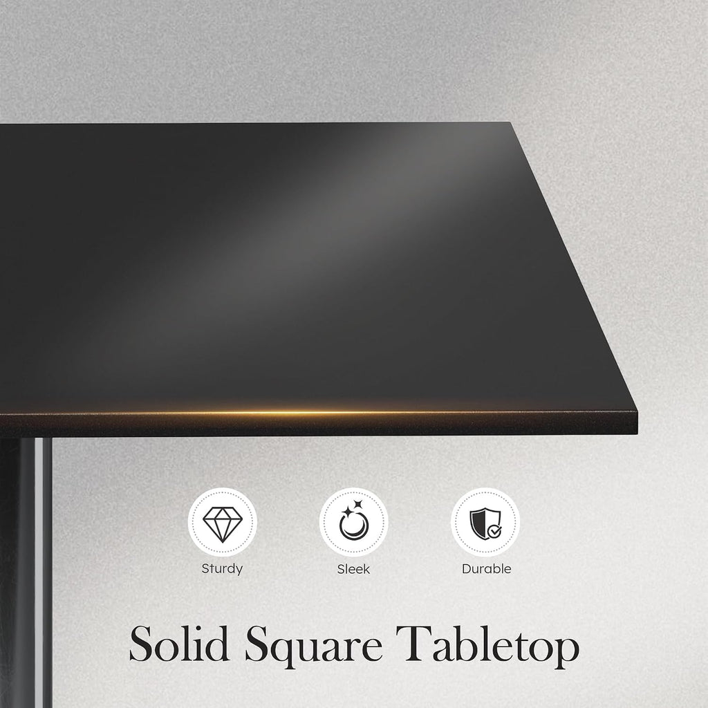 31" Outdoor Metal Square Bistro Table w/Pedestal Base