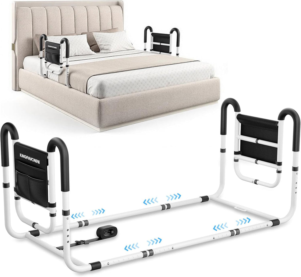 KingPavonini Dual Side Bed Rails for Seniors, 350 LBS Capacity, Model BM10