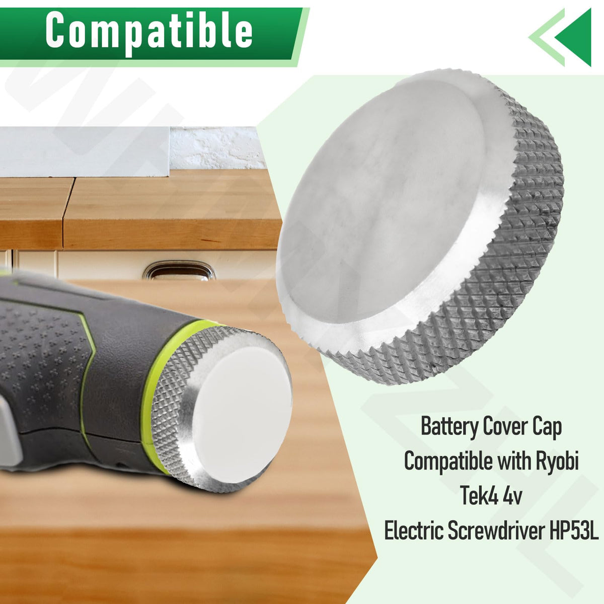 Upgraded Metal Battery Cover Cap for Ryobi Tek4 4v Electric Screwdriver
