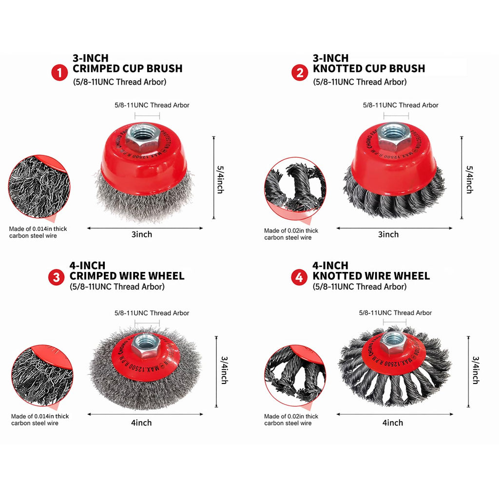 HOMO FABER 12 Pack Wire Wheel Brushes for Angle Grinder, 4-1/2", 5/8"-11