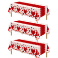 Valentines Day Decorations,3 Pack Valentines Tablecloth 54 x 108 Inch,Plastic Table Cloth Disposable Rectangle,Heart