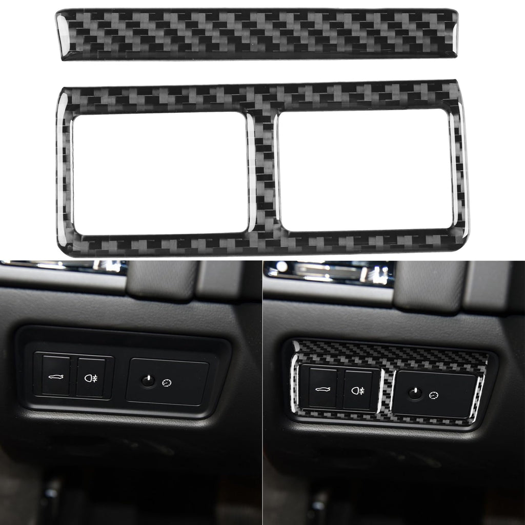 JKYUKU Real Carbon Fiber for Jaguar Accessories Headlight Power Switch