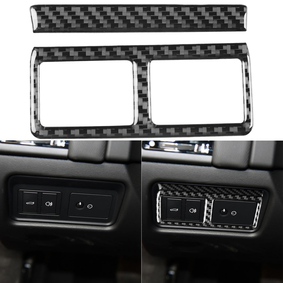 JKYUKU Real Carbon Fiber for Jaguar Accessories Headlight Power Switch