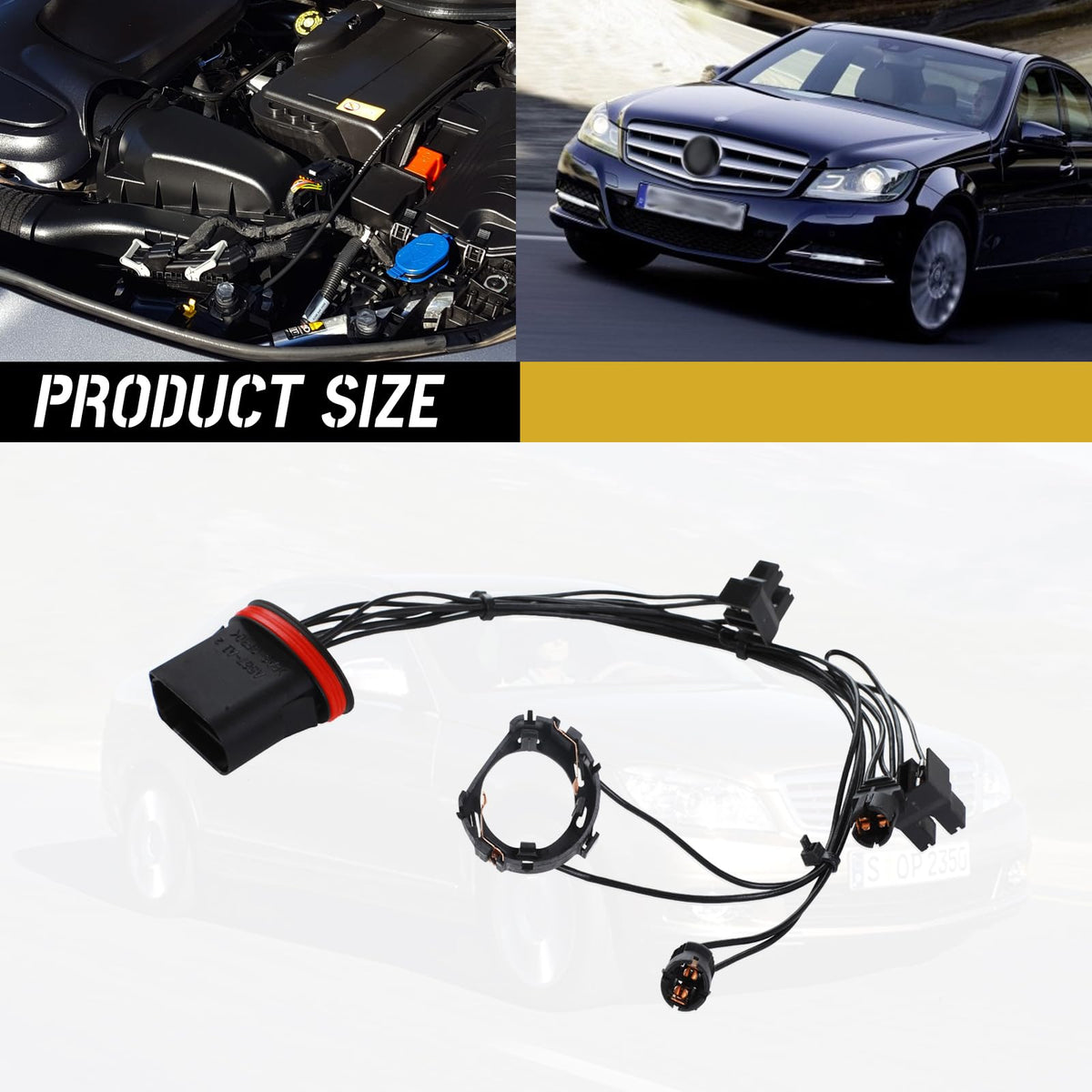 HQPARRTS Headlight Wiring Harness,1Pc,Fits Driver Side or Passenger Side