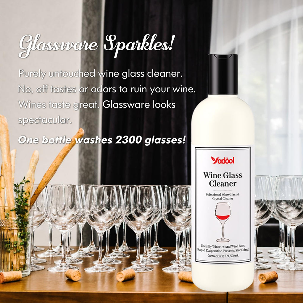 Wine Glass Cleaner, Crystal Cleaning Liquid for Glassware, 16.91 oz