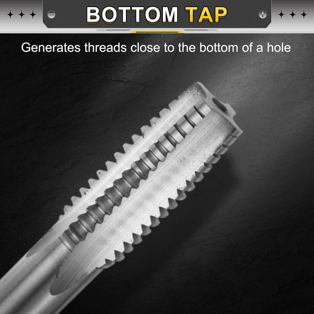 uxcell Hand Taper Tap 9/16-12 UNC 2B Thread Taper Style Taps Straight Flute