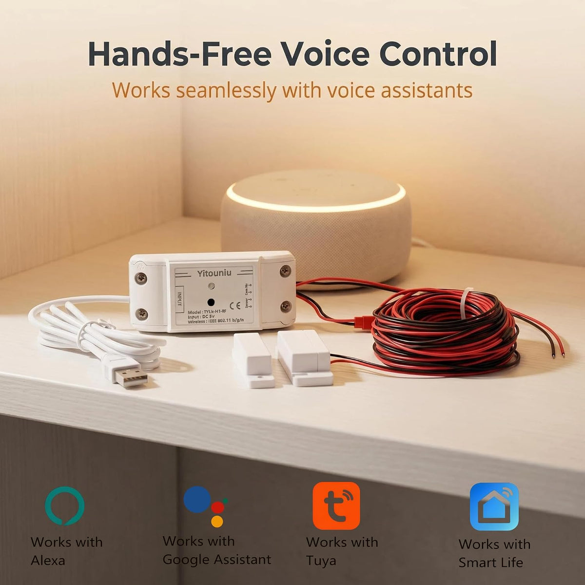 Tuya Smart WiFi 5V garage door opener controller Garage Open Close Monitor,wireless APP Remote Control Magnetic Door