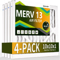 10x10x1 Air Filter MERV 13 (4-Pack), HVAC/Furnace AC Filter Replacement, Dust Defense–Comparable with MPR 1500-1900 &