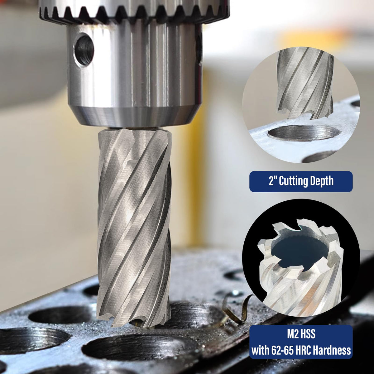 11pcs Annular Cutter Set 2" Cutting Depth 7/16" to 1-1/16" Mag Drill Bits
