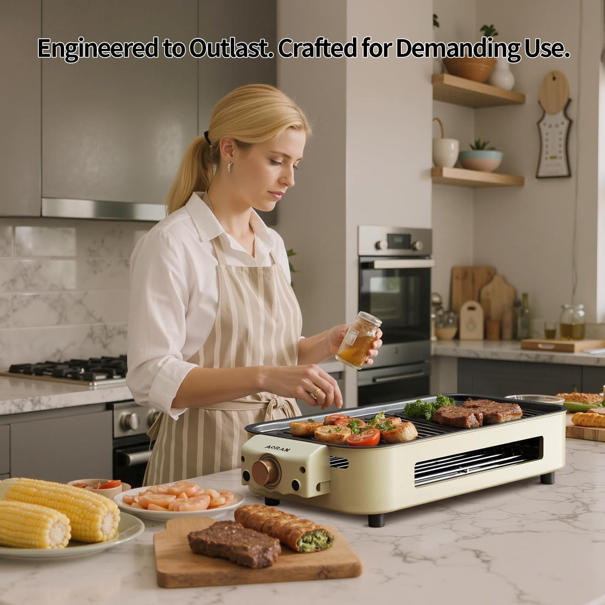 AORAN Indoor Grills Electric Smokeless – Versatile Smokeless Indoor Grill for Home Cooking, Featuring Indoor Grills
