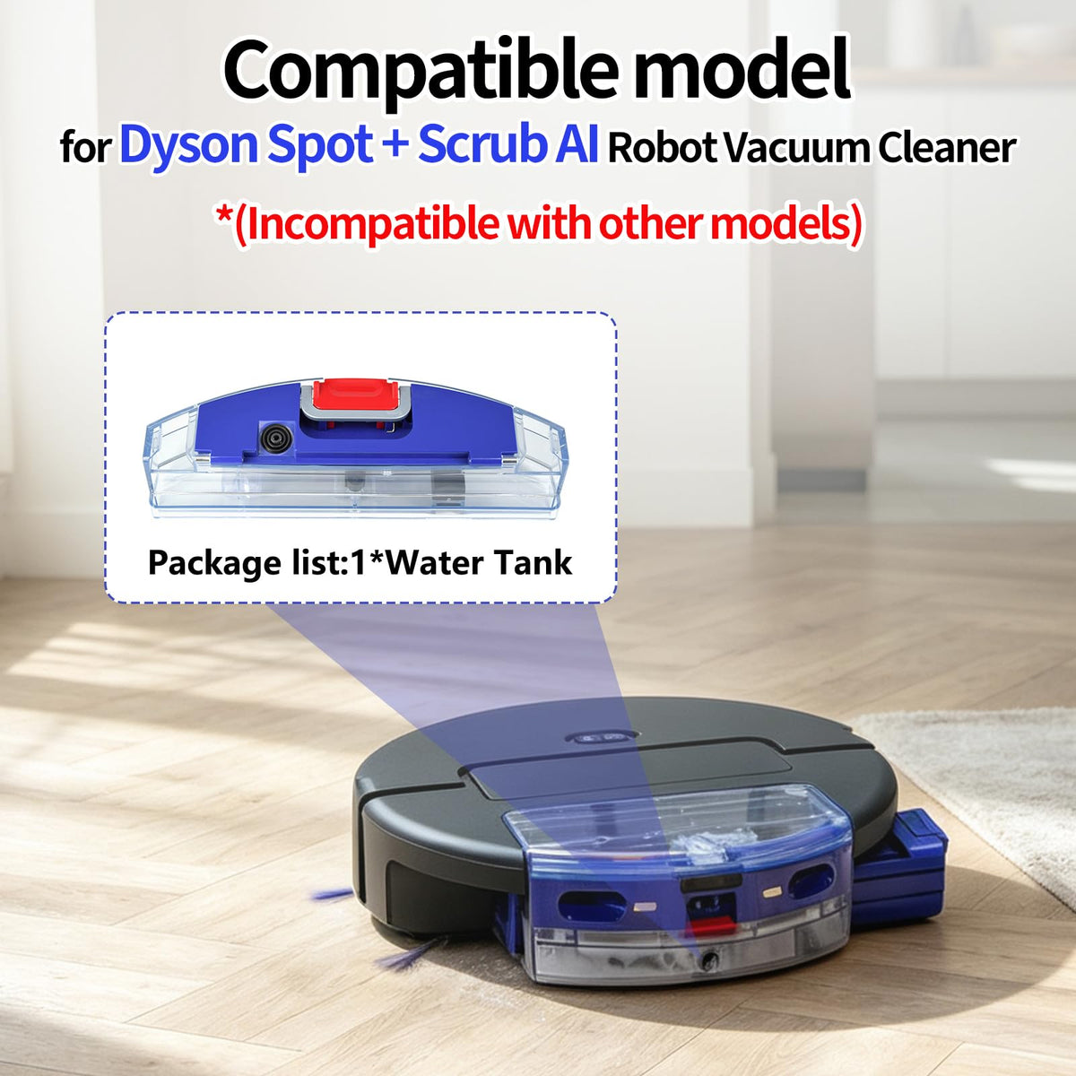 ZLiT Sewage Water Tank for Dyson Spot + Scrub AI Robot Vacuum Cleaner Dirty Water Tank Replacement Part (1pcs sewage water tank)