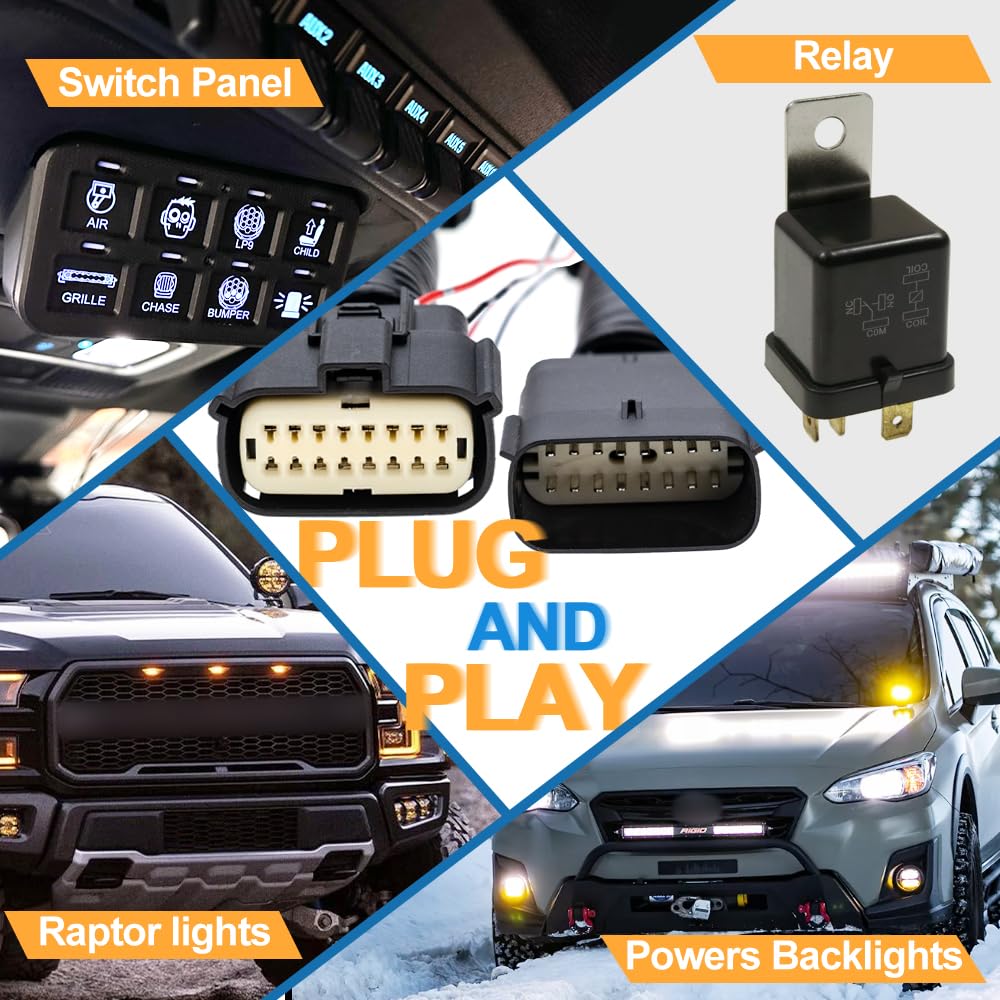 Parking Light Adapter Headlight Harness for 2021-2024 F.ord F-150 R.aptor