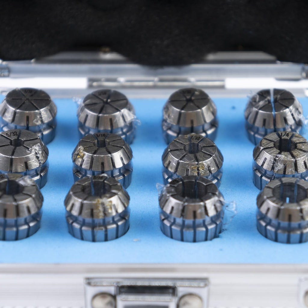 Kraciva ER16 Collet Set, 12 Piece 0.0003" TIR Precision Spring Collets