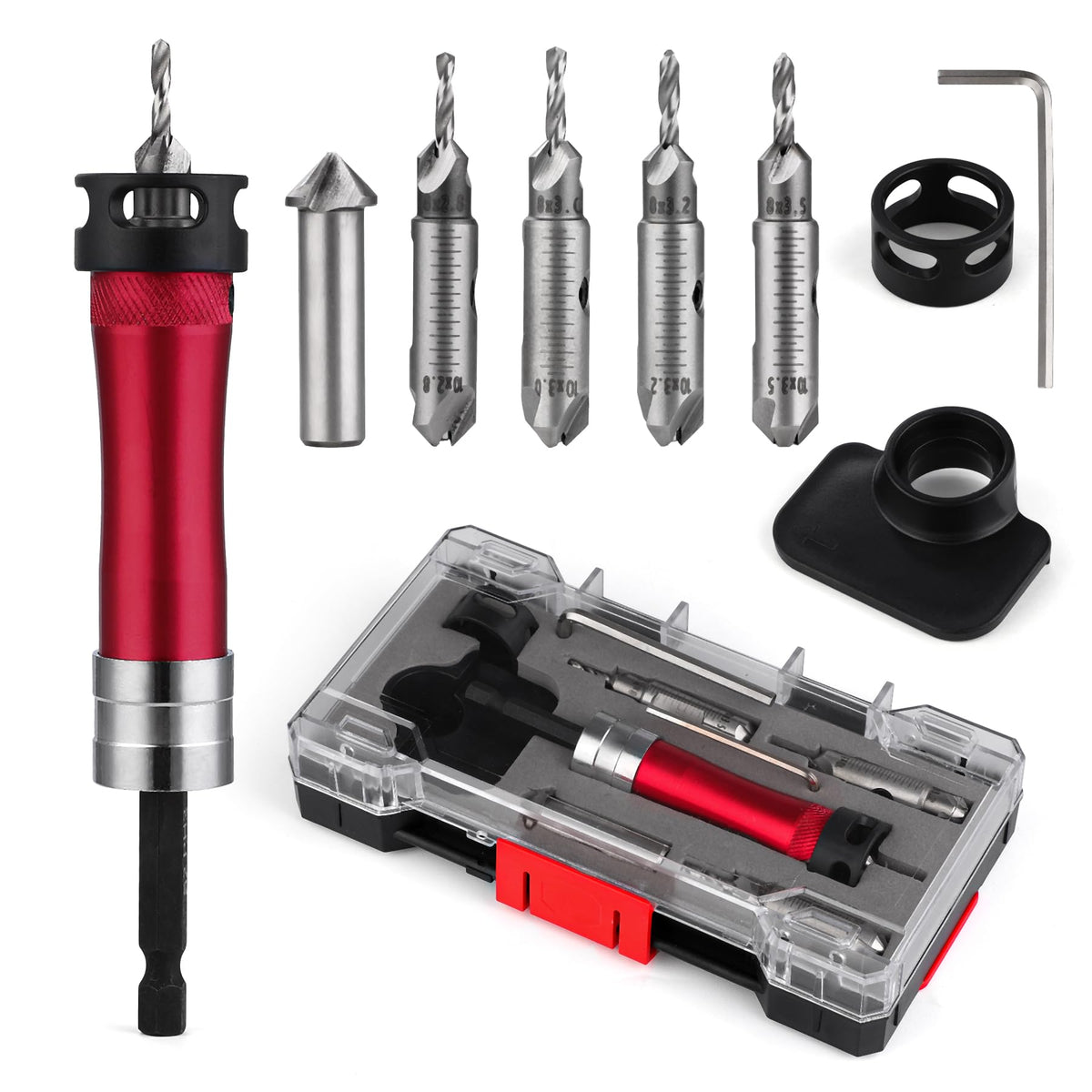 WildBossy HSS Metal Countersink Drill Bit Set, 10-in-1 Hex Shank