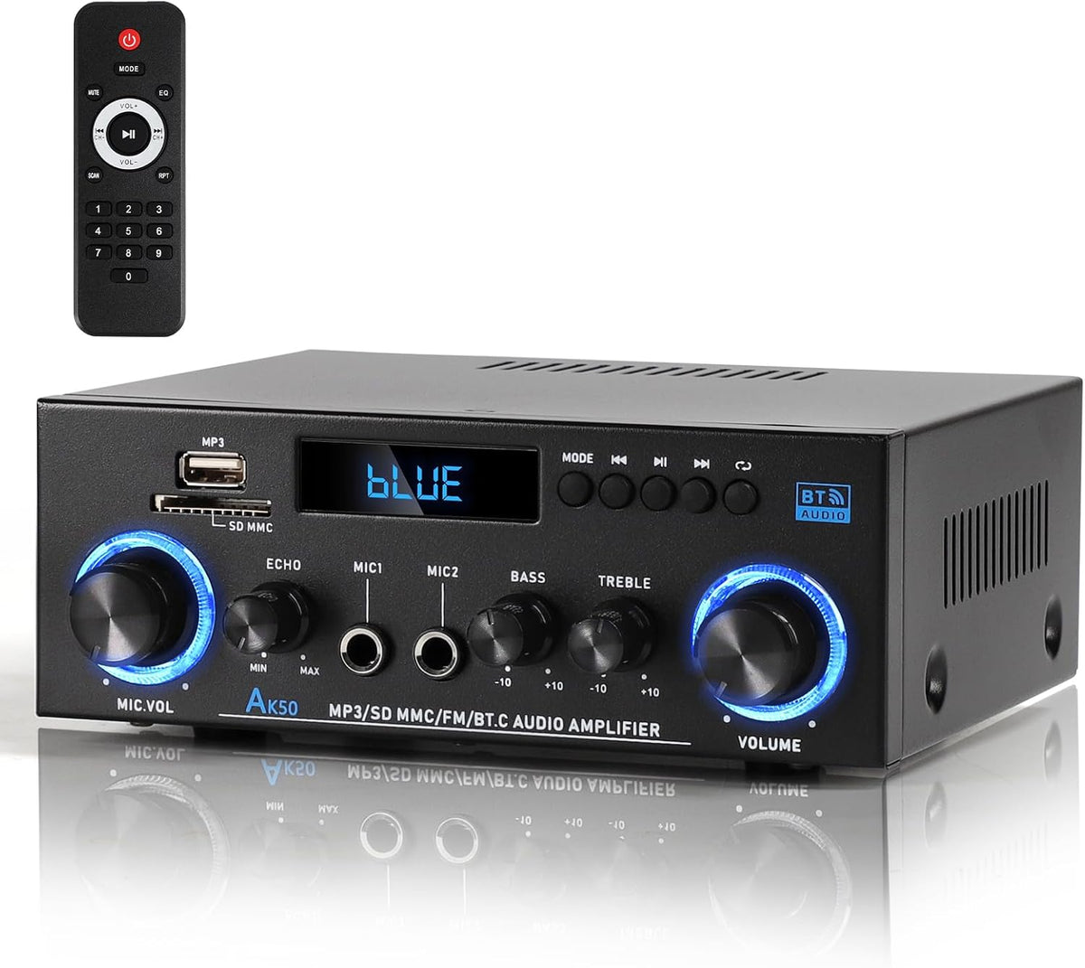 AK50 Bluetooth 5.0 Stereo Receivers, 2 Channel 400W Home Stereo Amplifier