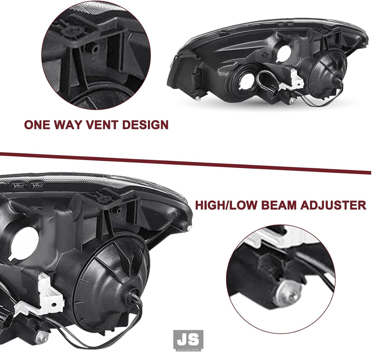 JSBOYAT Halogen Headlight Assembly Fit for 2005 2006 Nissan Altima