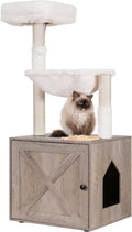 Cat Tree Tower, Litter Box Enclosure, Food Station, MPJ100SG