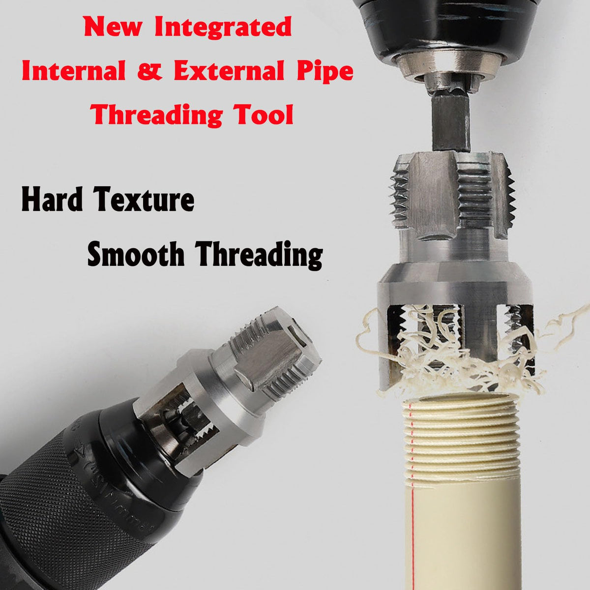 Pipe Threading Tool Kit, 1/2", 3/4", 1" Sizes,Internal & External Threader