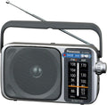 Portable AM/FM Radio, Battery Operated Analog Radio, AC Powered, Silver (RF-2400D) | Battery Operated Analog, AC Powered