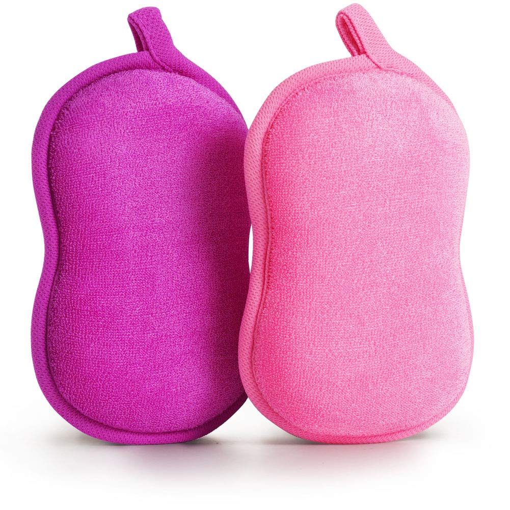 Baby Bath Sponge, Soft Kids Exfoliating Sponge, Toddler Bath Time, 2 Pack