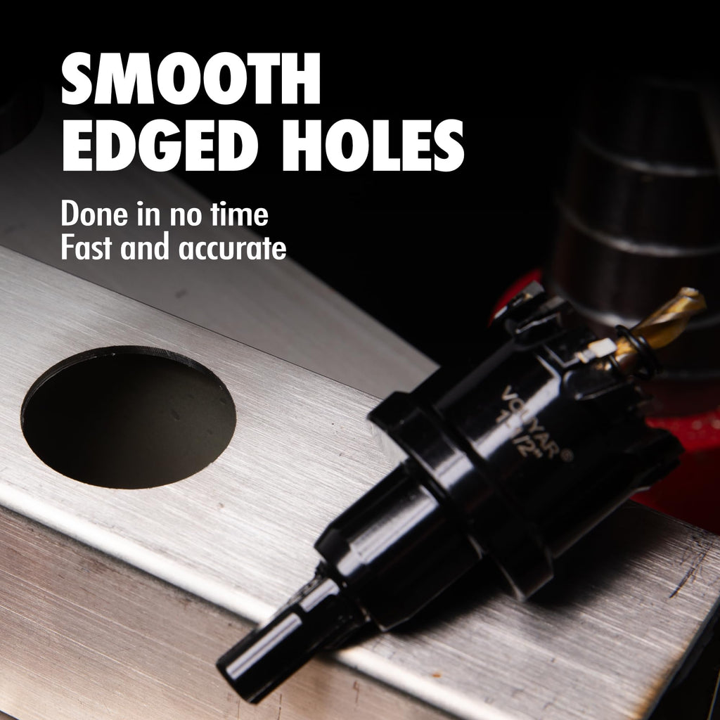 Vouyar 3.5" Tungsten Carbide Tipped Hole Saw Drill Bit for Hard Metal, 88.9mm Hole Cutter for Sheet Metal, Stainless Steel, Iron, Wood, Plastic