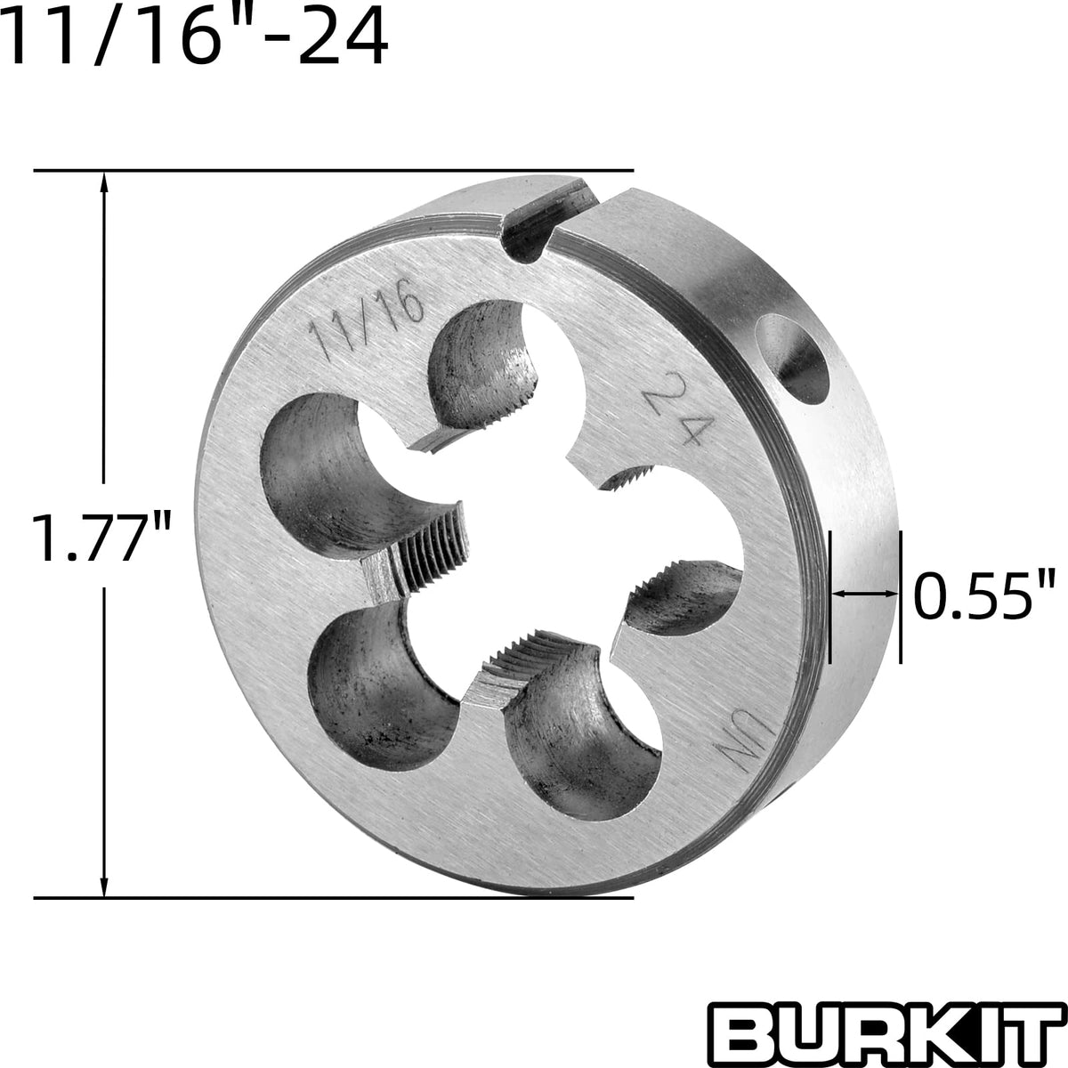 Burkit 11/16"-24 UNEF Tap and Die Set Right Hand