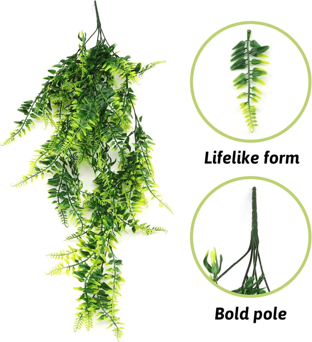 Reptile Plants, Terrarium Hanging Plant Vines Artificial Leaves Reptile Hide, Leopard Gecko Tank Accessories