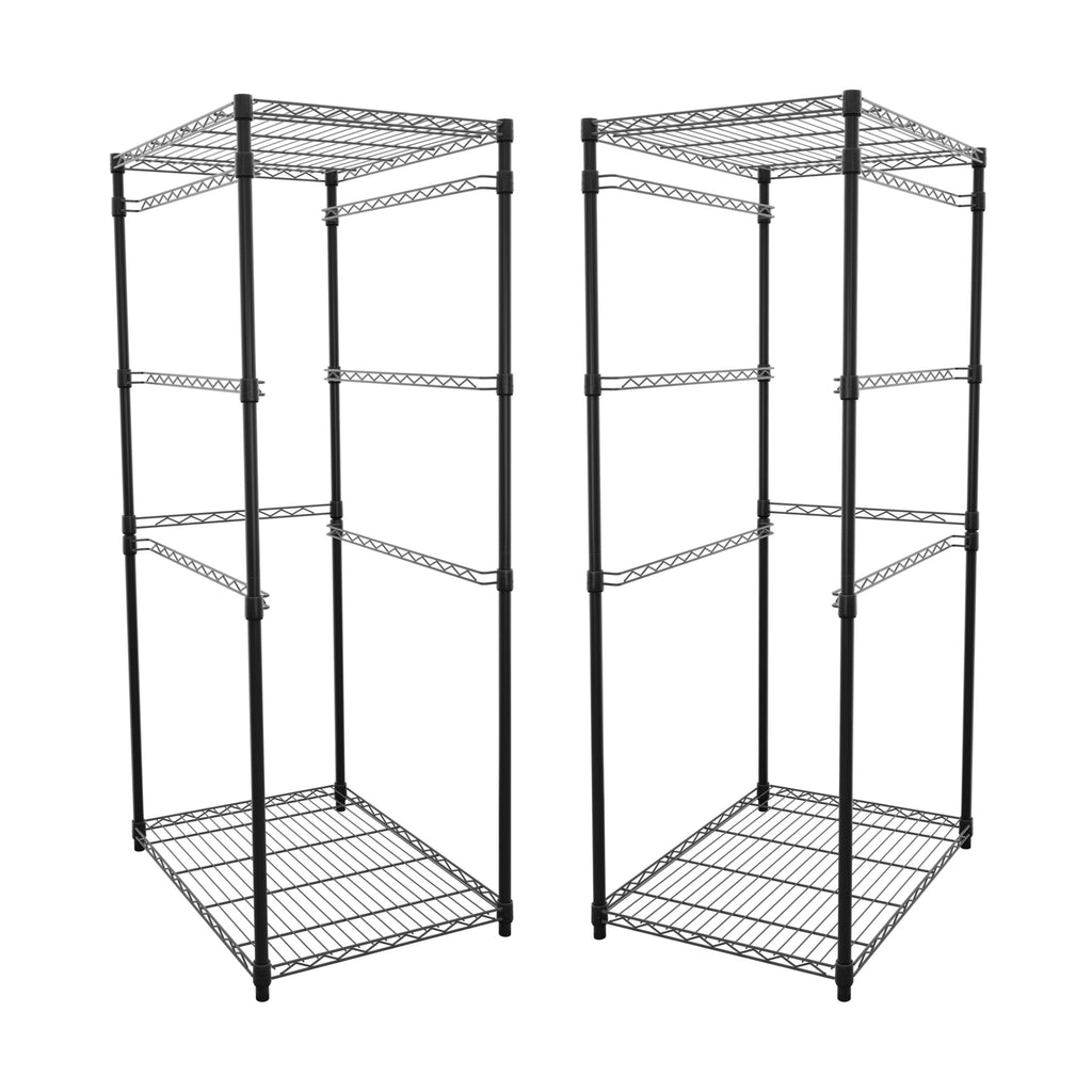 MonsterRAX 2-Pack 5-Tier NSF Bin Rack for 27-Gal Totes, Black