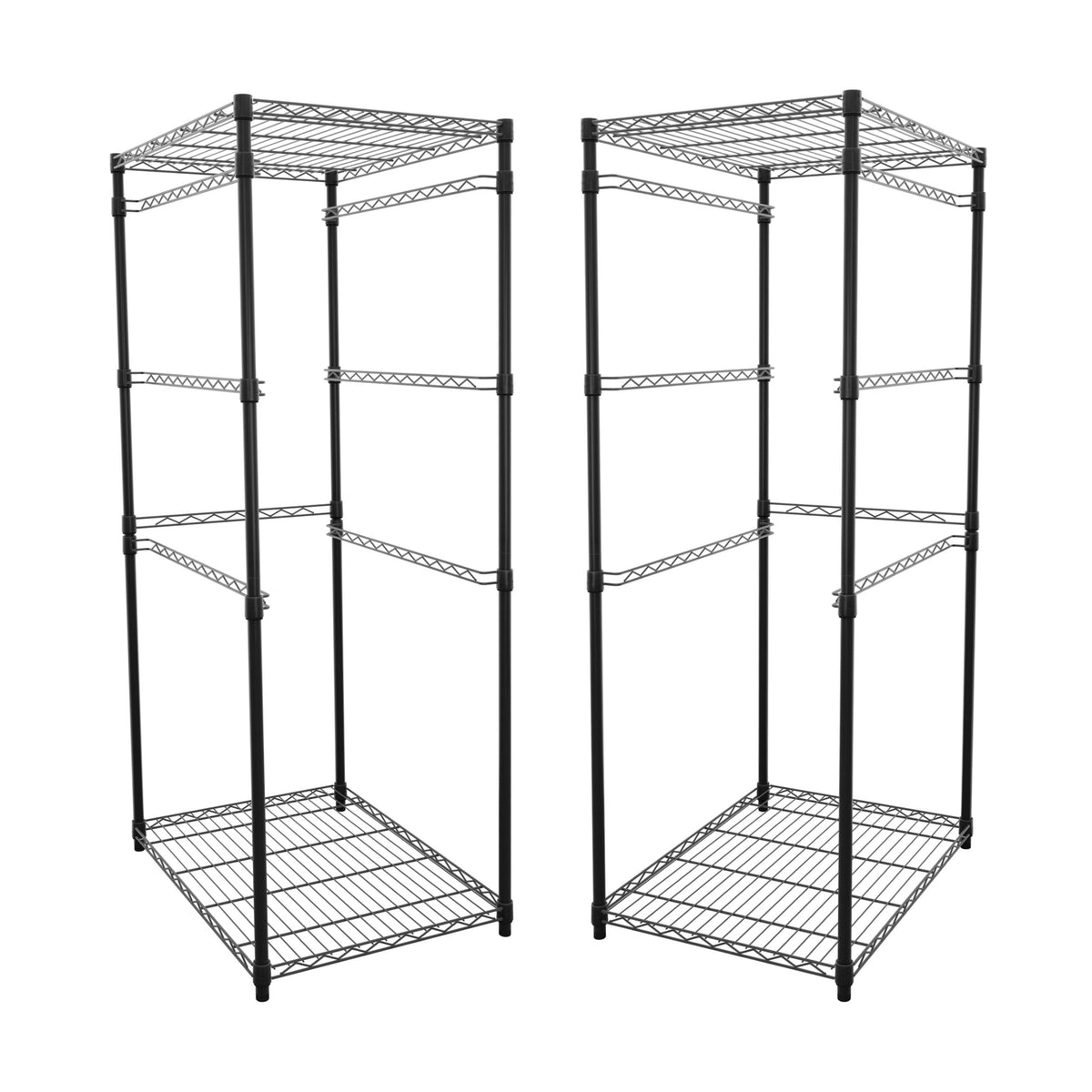 MonsterRAX 2-Pack 5-Tier NSF Bin Rack for 27-Gal Totes, Black