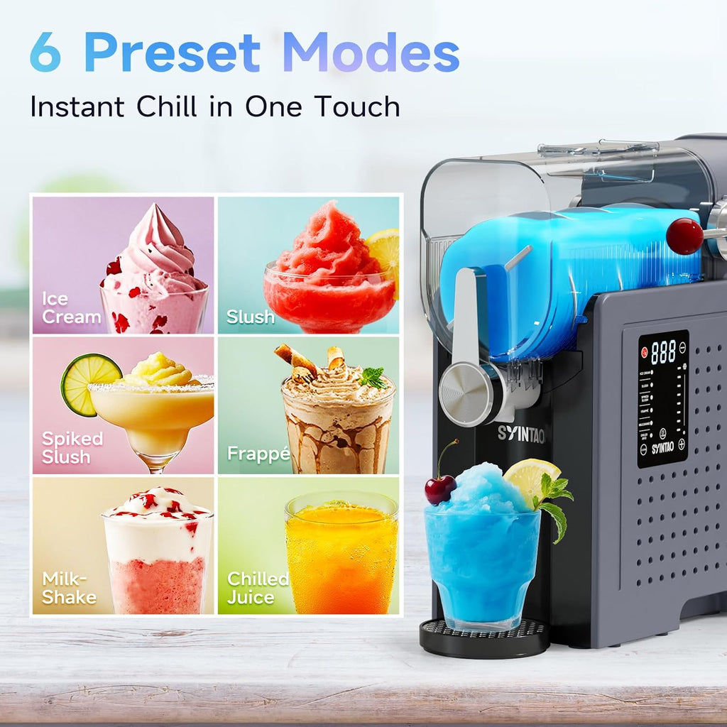 Slushie & Soft Serve Ice Cream Machine for home, No Ice Needed