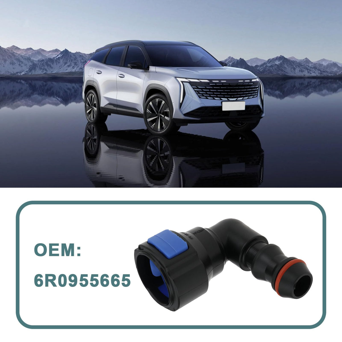 ECSiNG 2Pcs L-Shaped Headlight Washer Hose Connector Compatible with Volkswagen Compatible with Audi 6R0955665 90-Degree