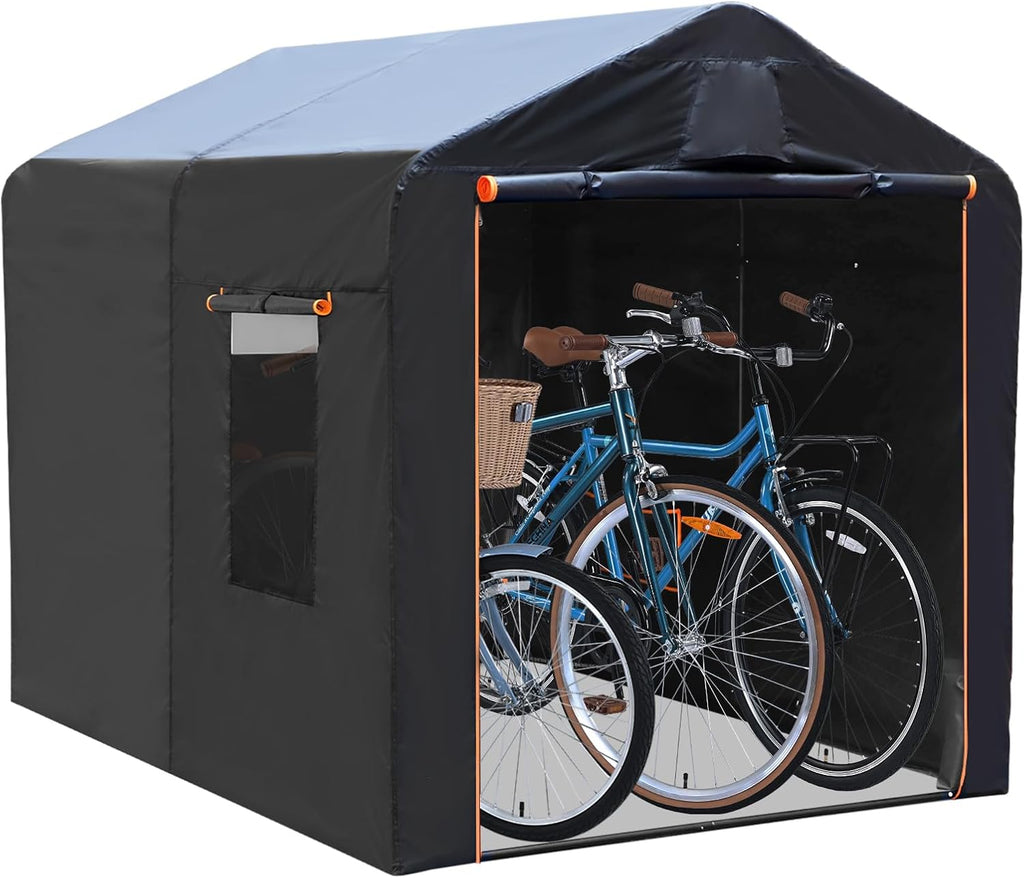 Bike Storage Shed Tent,Outdoor Portable Bicycle Storage with 420D Oxford Fabric PU3000 Waterproof for 2-4 Bikes, Bike