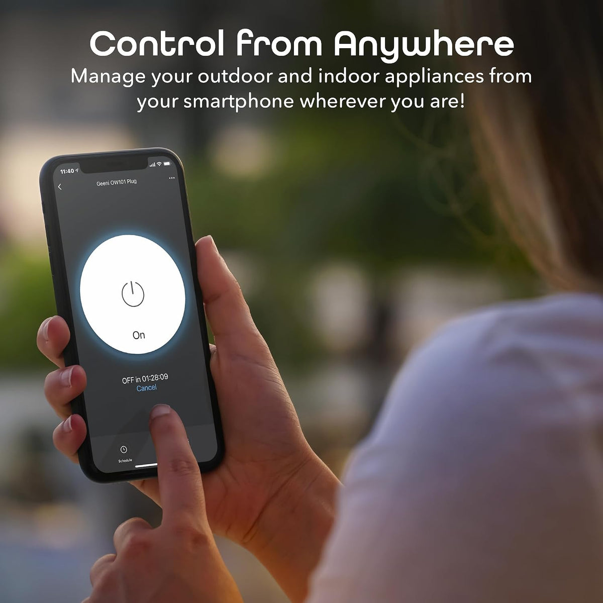 Indoor/Outdoor Smart Plug Weatherproof, 1 Socket –No Hub Wireless Remote Control and Timer –Works with Amazon Alexa