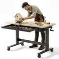 Adjustable Workbench, 47.2" x 23.6" Work Table with Hand Crank