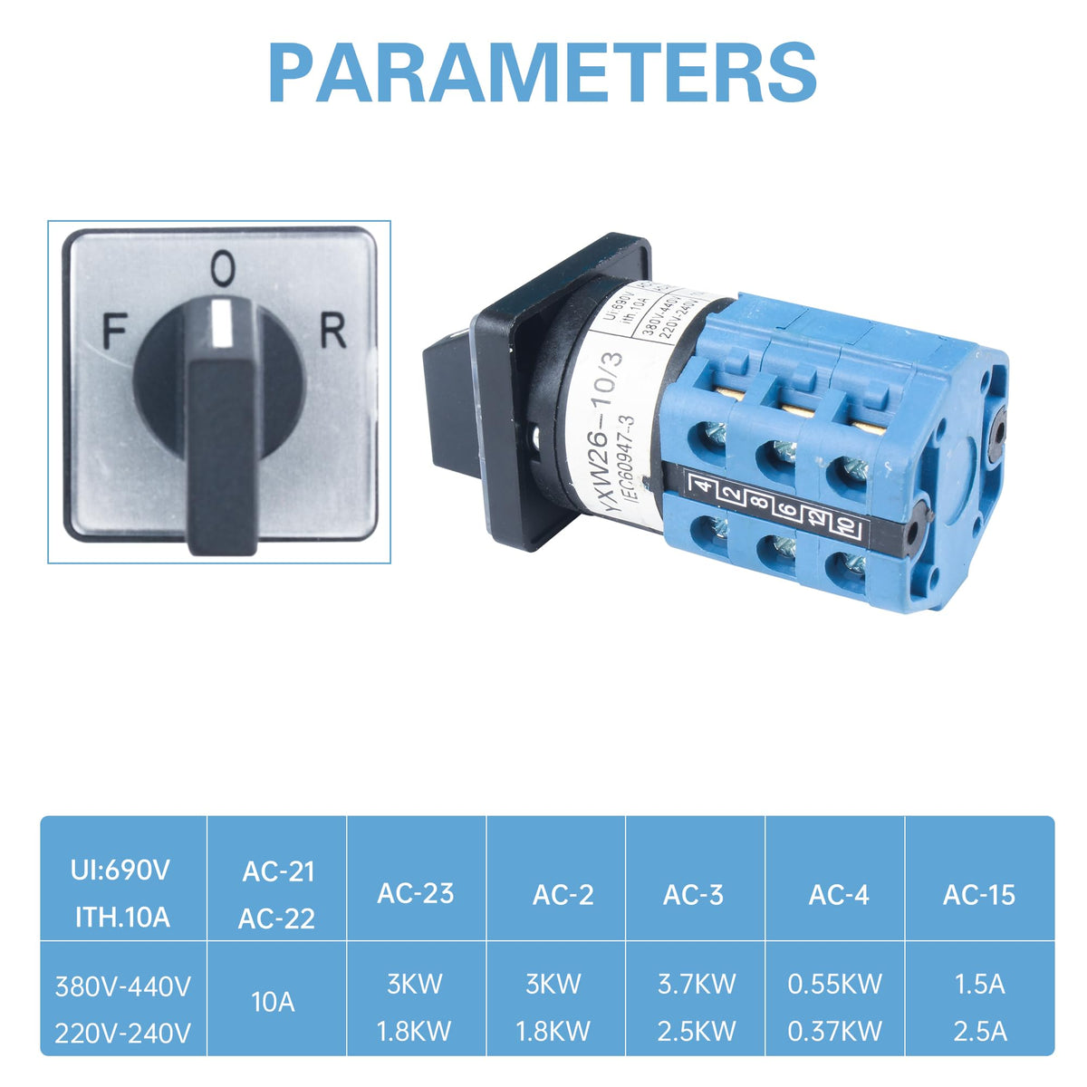 YIDOFENG Light Milling Machine Switch,mini Lathe Accessories Part Motor Forward Off Reverse Switching for CJ-0618 Lathe Parts