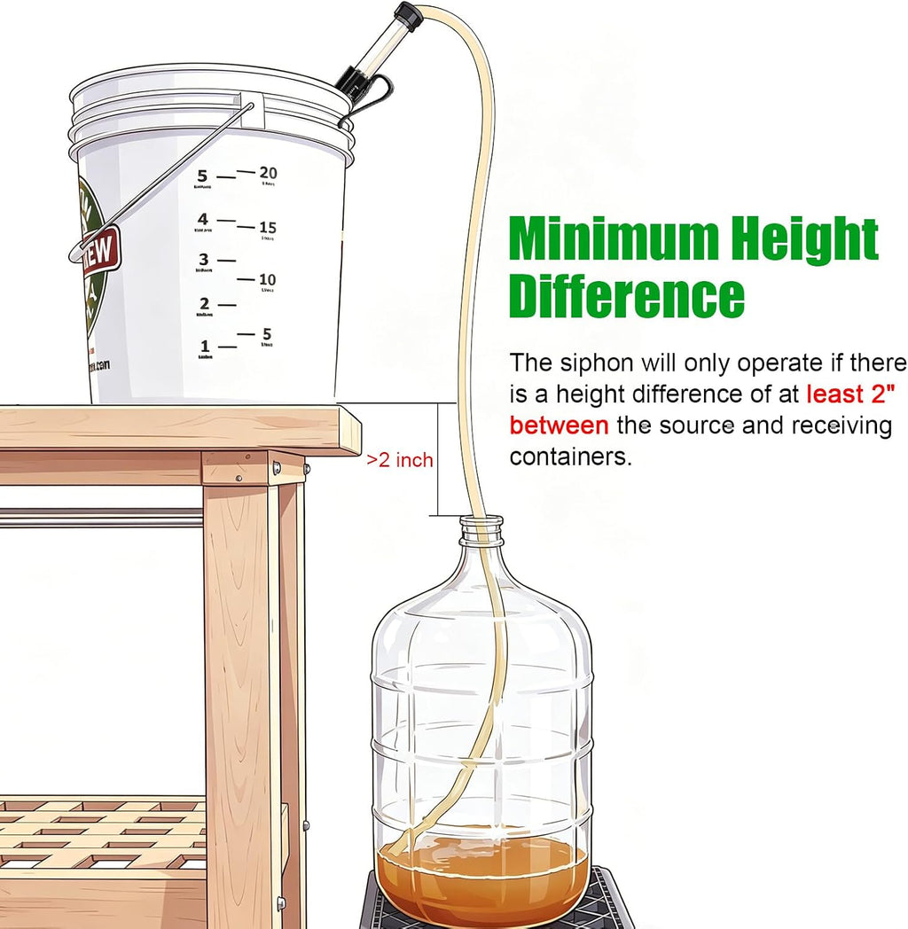 14” Wine Siphon-3/8” Racking Cane Auto Siphon for Wine Making with Airlocks | 5.5FT Food Safe Silicone Tubing