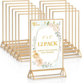 12 Pack Gold Acrylic Sign Holder 4x6 Double Sided Tabletop Stand