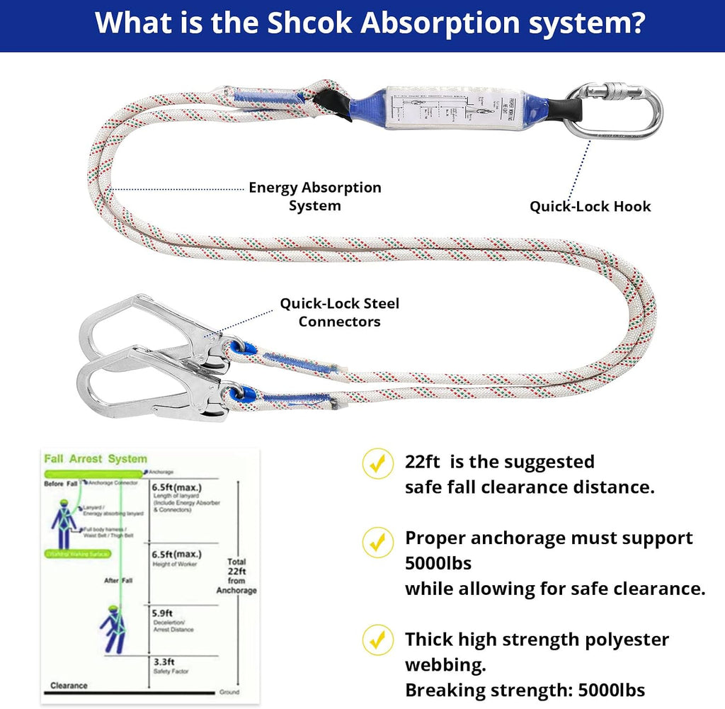 Safety Harness Fall Protection Kit: Roofing Harness for Work | Men Construction Climbing Fall Arrest Safety Harnesses
