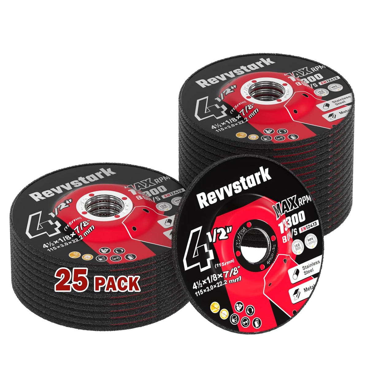 25 Pack Grinding Wheels 4 1/2 Inch, Angle Grinder Disc for Metal