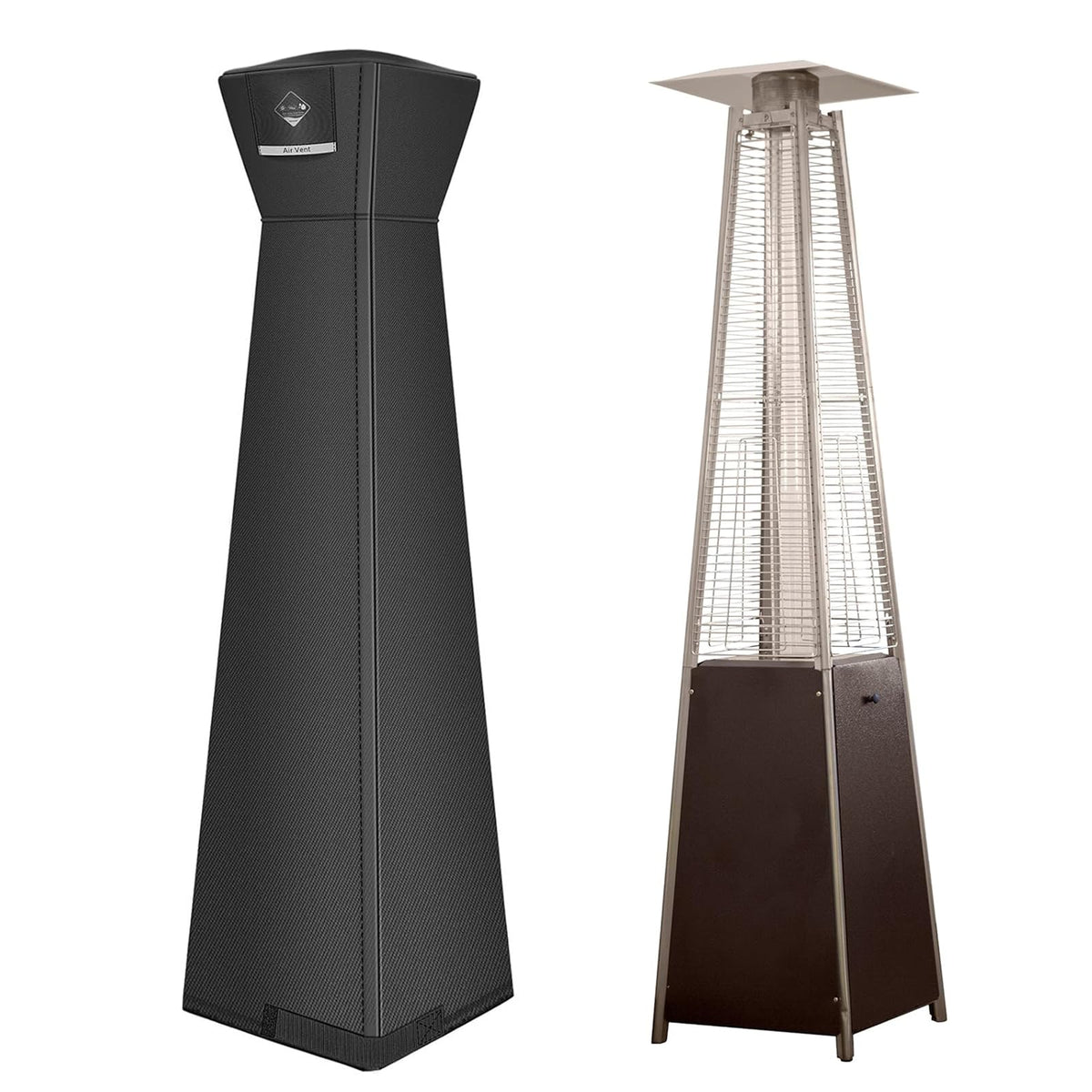 Pyramid Patio Heater Cover Waterproof 90"x 23"x23",Camel