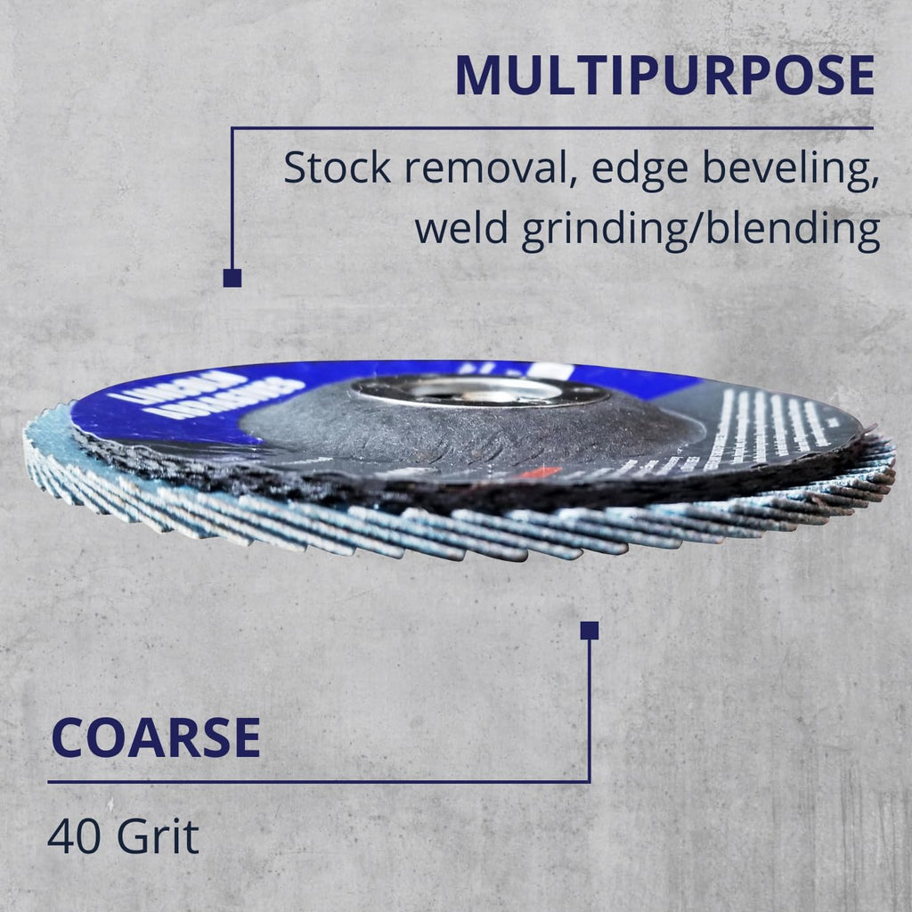 50 Pack Flap Discs 60 Grit 4.5" x 7/8" Sanding Wheels