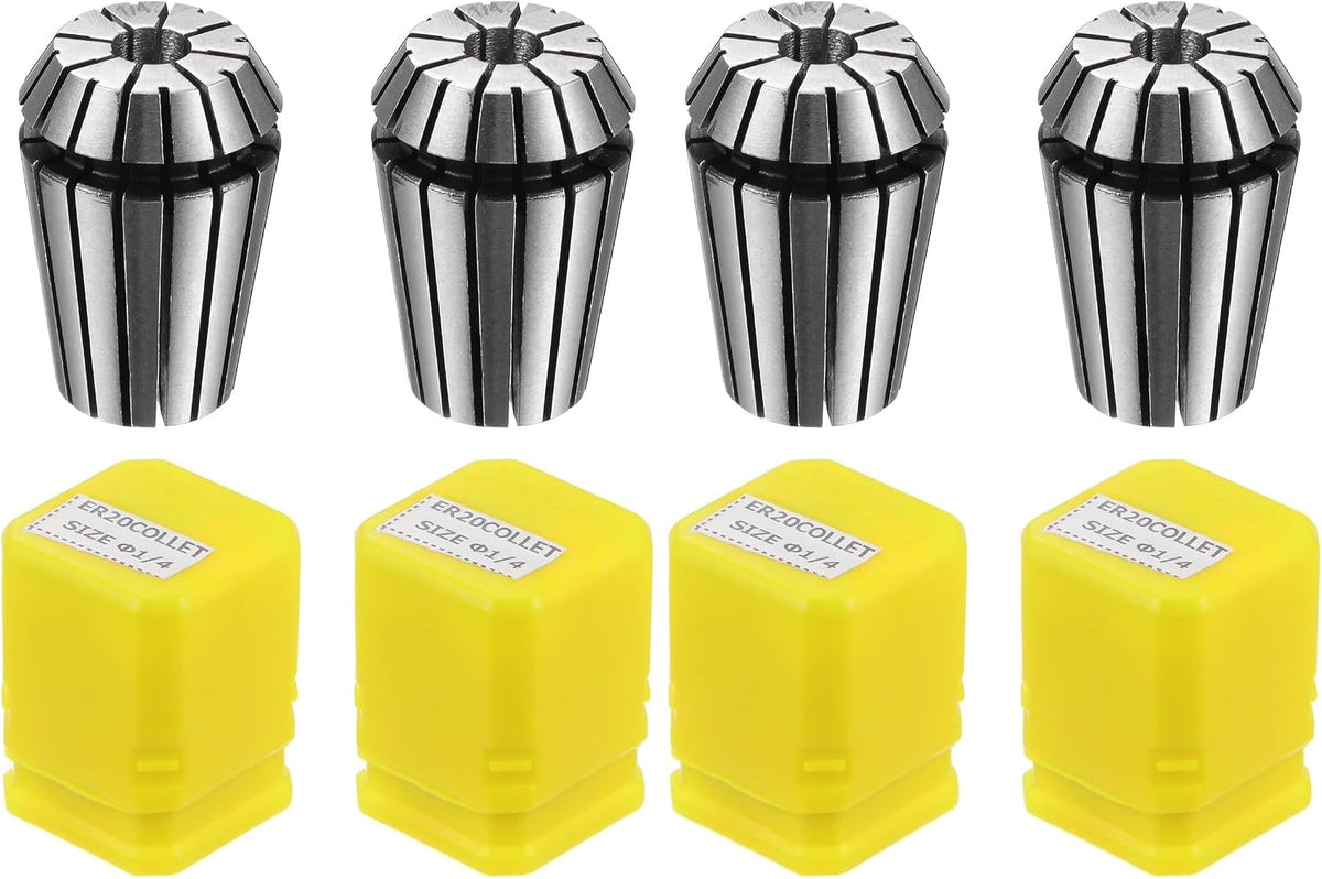 uxcell ER20 Spring Collet, 1/4" Chuck for CNC Engraving Machine Lathe Milling 4pcs
