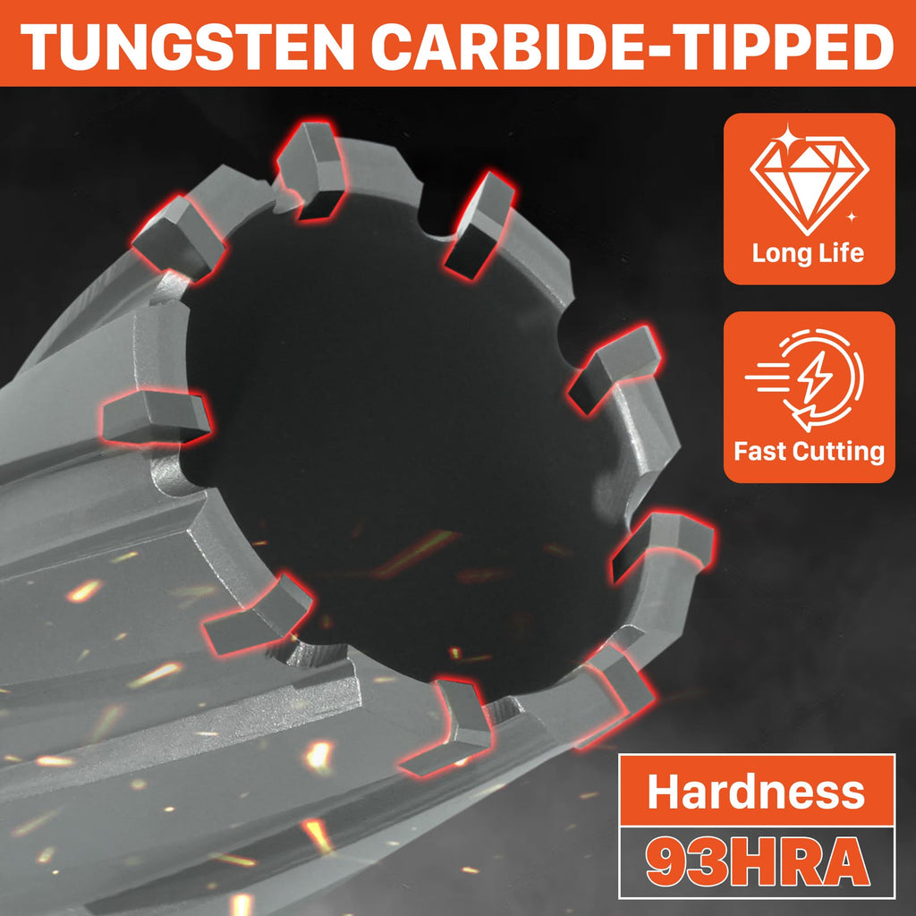 EASEWORK TOOL Carbide-Tipped Annular Cutter, 7/8" Diameter x 1-3/8" Depth