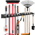 2 Pack Mop and Broom Holder, Wall Mount Organizer Storage Tool Rack