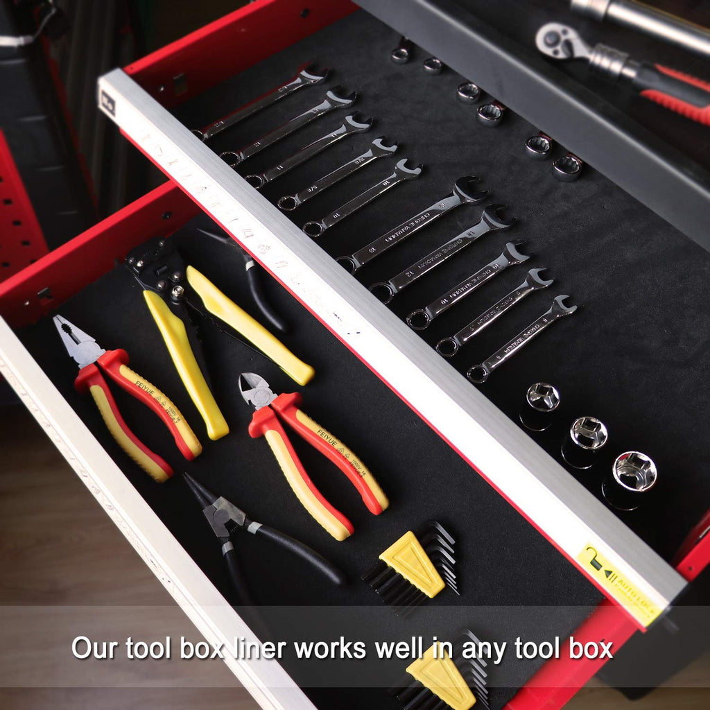 Professional Tool Box Liner and Drawer Liner - 16 inch (Wide) x 6 feet (Long), Non-Slip,Black