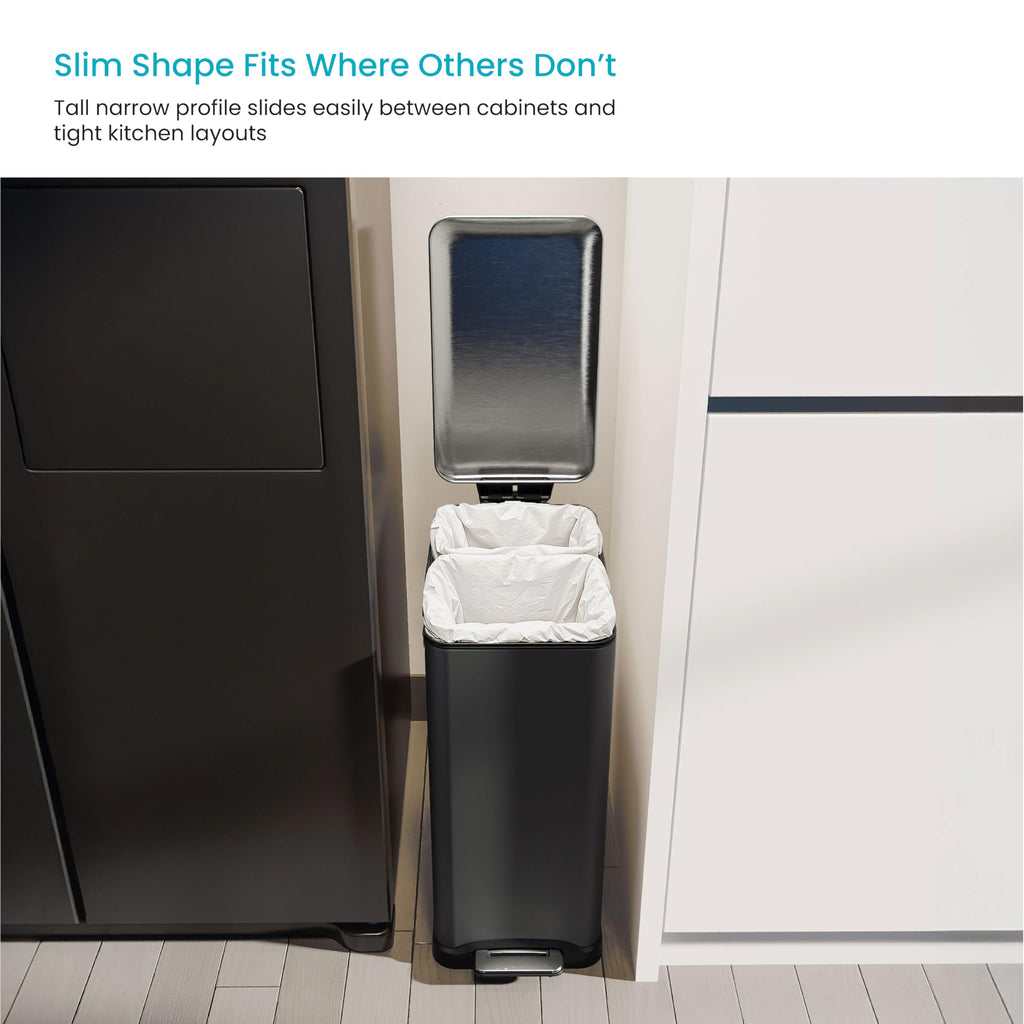 13 Gallon Kitchen Trash Can with Dual Compartments