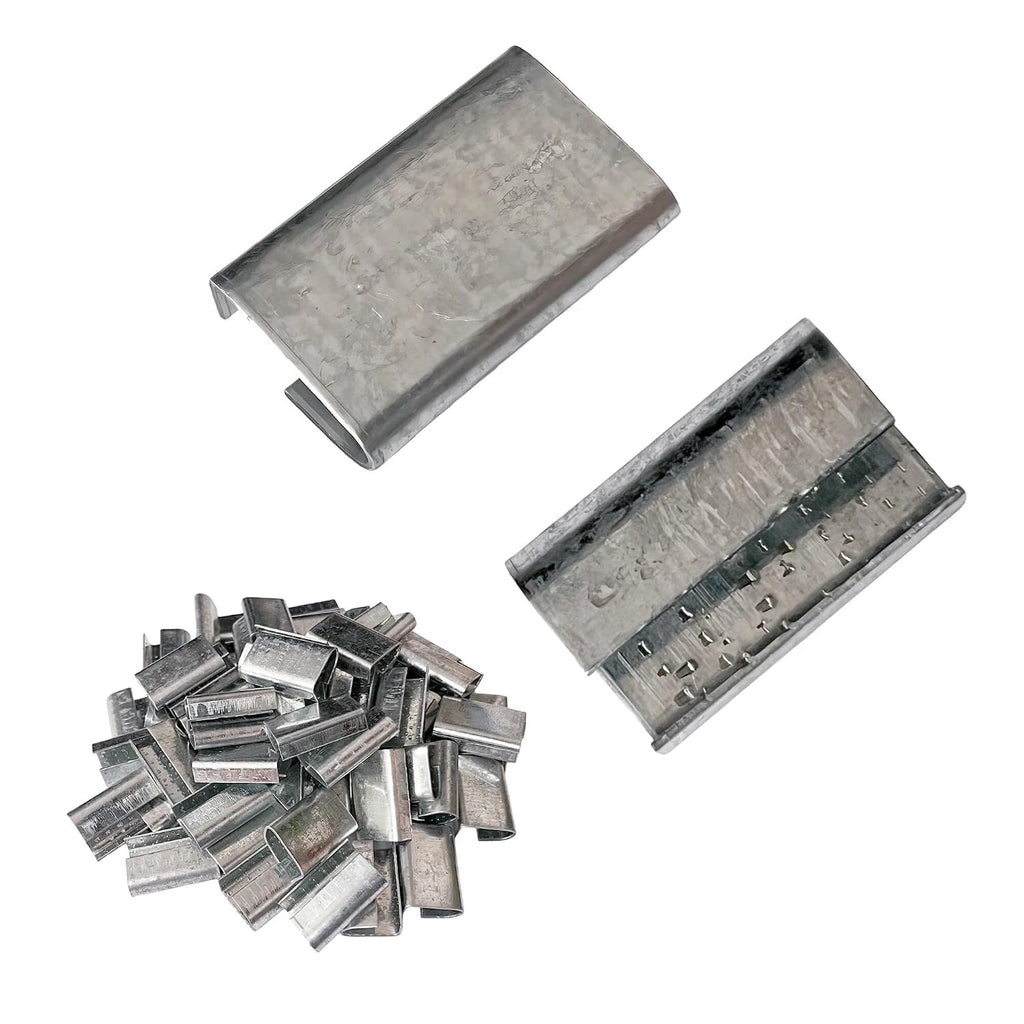 Open Serrated Strapping Seals for 5/8" Strap Width Polyester Poly Polypropylene Strap,Metal Clips for Firmly Securing