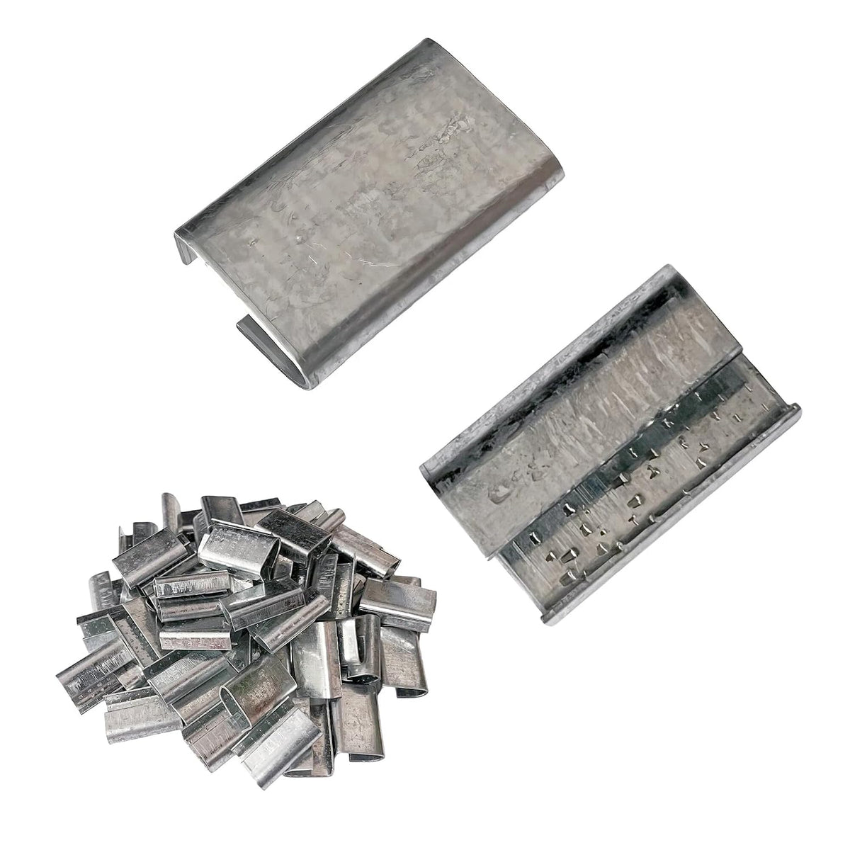 Open Serrated Strapping Seals for 5/8" Strap Width Polyester Poly Polypropylene Strap,Metal Clips for Firmly Securing