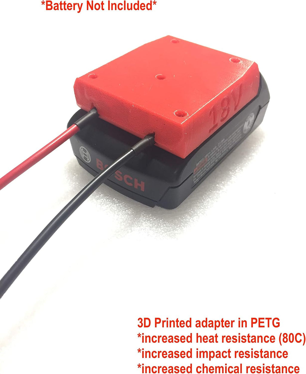 H Battery Adapter for Bosch 18v Dock Power Connector 18 volt12 Gauge Robotics