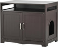Cat Litter Box Enclosure, Large Wooden, Espresso